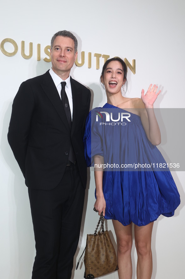 Taiwanese actress Annie Chen attends the opening ceremony of the flagship store of Louis Vuitton in Taipei, China, on November 29, 2024. 