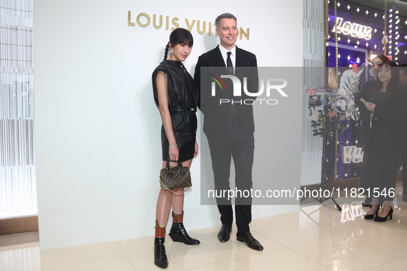 Taiwanese actress Sonia Sui attends the opening ceremony of the flagship store of Louis Vuitton in Taipei, Taiwan province, China, on Novemb...