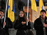 KRAKOW, POLAND - NOVEMBER 29:
On the evening of the 1010th day of Russia's invasion of Ukraine, a few members of the Ukrainian diaspora held...