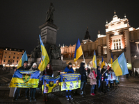 KRAKOW, POLAND - NOVEMBER 29:
On the evening of the 1010th day of Russia's invasion of Ukraine, a few members of the Ukrainian diaspora held...