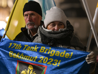 KRAKOW, POLAND - NOVEMBER 29:
On the evening of the 1010th day of Russia's invasion of Ukraine, a few members of the Ukrainian diaspora held...