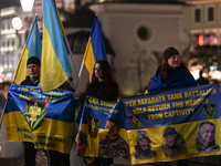 KRAKOW, POLAND - NOVEMBER 29:
On the evening of the 1010th day of Russia's invasion of Ukraine, a few members of the Ukrainian diaspora held...