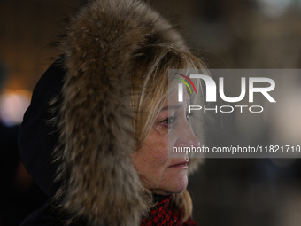 KRAKOW, POLAND - NOVEMBER 29:
On the evening of the 1010th day of Russia's invasion of Ukraine, a few members of the Ukrainian diaspora held...