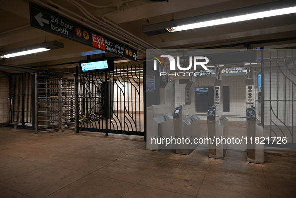 Suspects are sought in the robbery of a 55-year-old man on the mezzanine of the Grand Avenue Northbound R train in Maspeth, Queens, New York...