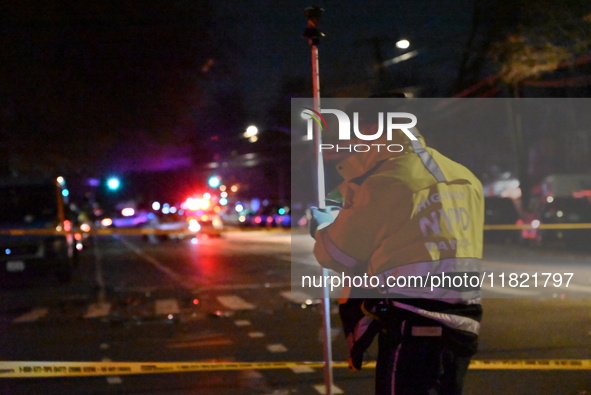 A pedestrian is struck by a vehicle in the Baychester neighborhood of Bronx, New York, United States, on November 30, 2024. At approximately...