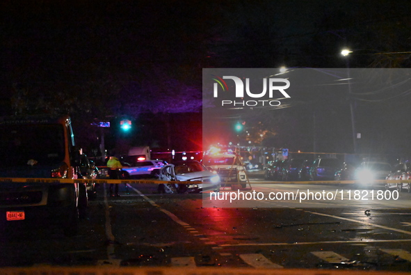 A pedestrian is struck by a vehicle in the Baychester neighborhood of Bronx, New York, United States, on November 30, 2024. At approximately...