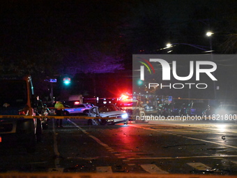 A pedestrian is struck by a vehicle in the Baychester neighborhood of Bronx, New York, United States, on November 30, 2024. At approximately...