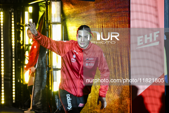 Bianca Tomina participates in the match between Romania and Czechia during the Women's EHF EURO 2024 in Debrecen, Hungary, on November 29, 2...