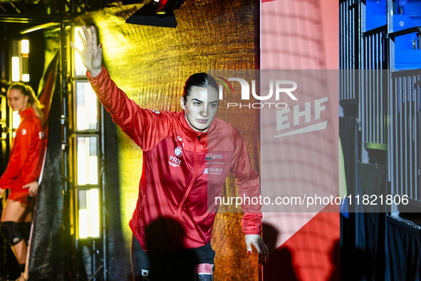 Bianca Tomina participates in the match between Romania and Czechia during the Women's EHF EURO 2024 in Debrecen, Hungary, on November 29, 2...