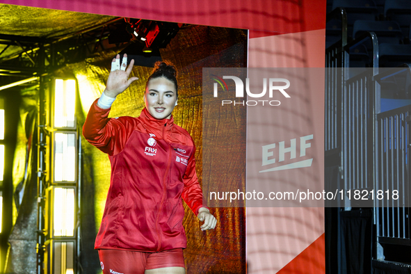 Alicia Maria participates in the Romania vs. Czechia match during the Women's EHF EURO 2024 at Fonix Arena in Debrecen, Hungary, on November...