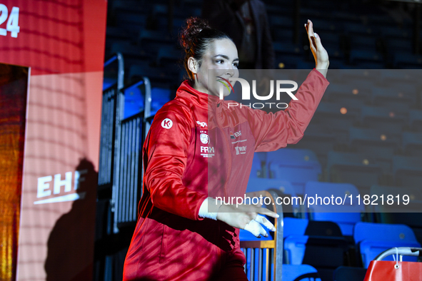 Alicia Maria participates in the Romania vs. Czechia match during the Women's EHF EURO 2024 at Fonix Arena in Debrecen, Hungary, on November...