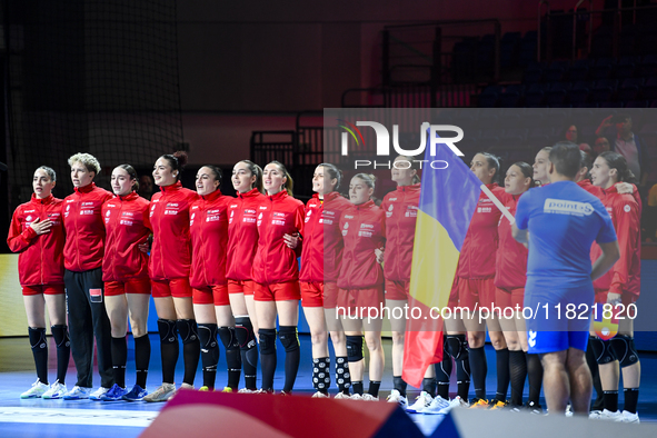 Team Romania plays against Czechia during the Women's EHF EURO 2024 in Fonix Arena, Debrecen, on November 29, 2024. 