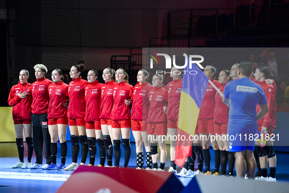 Team Romania plays against Czechia during the Women's EHF EURO 2024 in Fonix Arena, Debrecen, on November 29, 2024. 