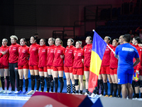 Team Romania plays against Czechia during the Women's EHF EURO 2024 in Fonix Arena, Debrecen, on November 29, 2024. (