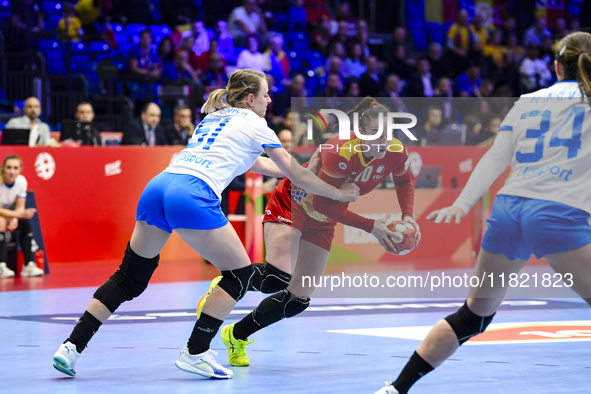 POPA Andreea - Cristina is in action during the Romania vs. Czechia match at the Women's EHF EURO 2024 in Fonix Arena, Debrecen, on November...