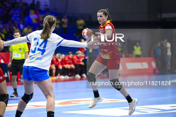 BOICIUC Alisia-Lorena is in action during the Romania vs. Czechia match at the Women's EHF EURO 2024, in Fonix Arena, Debrecen, on November...