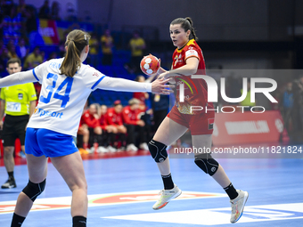 BOICIUC Alisia-Lorena is in action during the Romania vs. Czechia match at the Women's EHF EURO 2024, in Fonix Arena, Debrecen, on November...