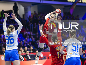 STOICA Angela Stefania is in action during the Romania vs. Czechia match at the Women's EHF EURO 2024 in Fonix Arena, Debrecen, on November...