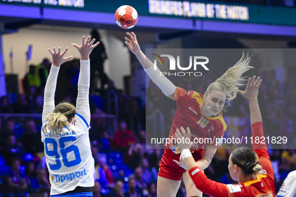 STOICA Angela Stefania is in action during the Romania vs. Czechia match at the Women's EHF EURO 2024 in Fonix Arena, Debrecen, on November...