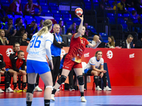 BOICIUC Alisia-Lorena is in action during the Romania vs. Czechia match at the Women's EHF EURO 2024, in Fonix Arena, Debrecen, on November...