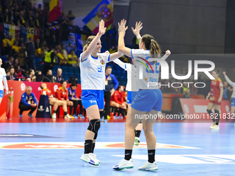 Marketa Jerabkova is in action during the Romania vs. Czechia match at the Women's EHF EURO 2024 in Fonix Arena, Debrecen, on November 29, 2...