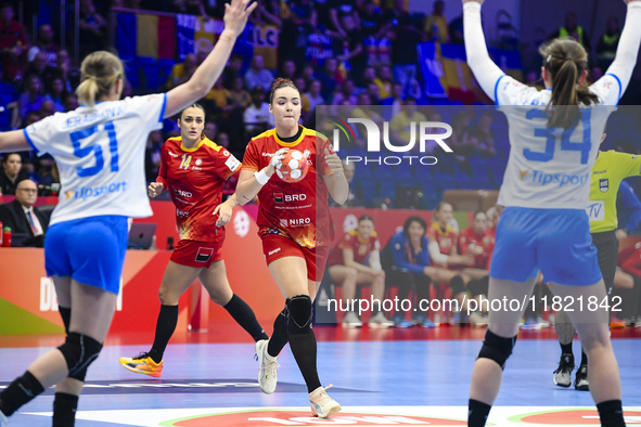 Alicia Maria participates in the match between Romania and Czechia during the Women's EHF EURO 2024 at Fonix Arena in Debrecen, Hungary, on...