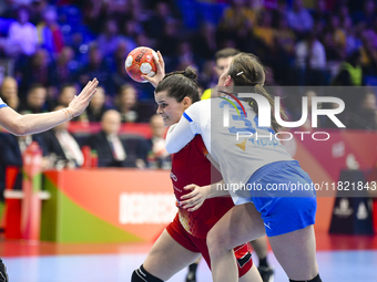 BOICIUC Alisia-Lorena is in action during the Romania vs. Czechia match at the Women's EHF EURO 2024, in Fonix Arena, Debrecen, on November...