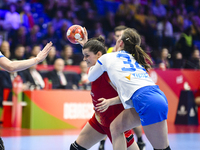 BOICIUC Alisia-Lorena is in action during the Romania vs. Czechia match at the Women's EHF EURO 2024, in Fonix Arena, Debrecen, on November...