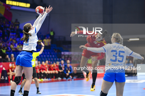 BAZALIU Bianca Maria is in action during the Romania vs. Czechia match at the Women's EHF EURO 2024 in Fonix Arena, Debrecen, on November 29...