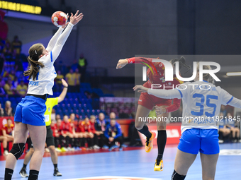 BAZALIU Bianca Maria is in action during the Romania vs. Czechia match at the Women's EHF EURO 2024 in Fonix Arena, Debrecen, on November 29...