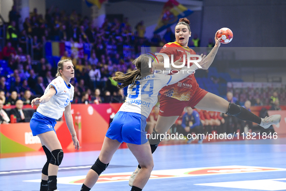 Alicia Maria participates in the match between Romania and Czechia during the Women's EHF EURO 2024 at Fonix Arena in Debrecen, Hungary, on...