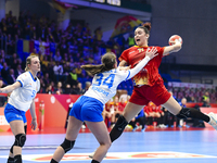 Alicia Maria participates in the match between Romania and Czechia during the Women's EHF EURO 2024 at Fonix Arena in Debrecen, Hungary, on...