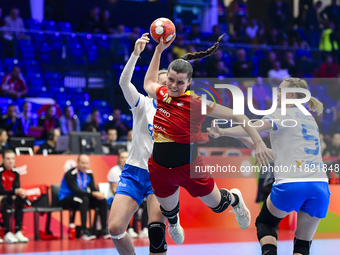 BOICIUC Alisia-Lorena is in action during the Romania vs. Czechia match at the Women's EHF EURO 2024, in Fonix Arena, Debrecen, on November...