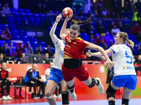 BOICIUC Alisia-Lorena is in action during the Romania vs. Czechia match at the Women's EHF EURO 2024, in Fonix Arena, Debrecen, on November...