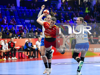 BOICIUC Alisia-Lorena is in action during the Romania vs. Czechia match at the Women's EHF EURO 2024, in Fonix Arena, Debrecen, on November...