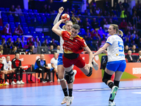 BOICIUC Alisia-Lorena is in action during the Romania vs. Czechia match at the Women's EHF EURO 2024, in Fonix Arena, Debrecen, on November...