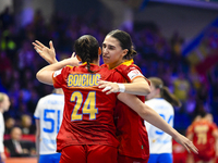 Lorena Gabriela Ostase is in action during the Romania vs. Czechia match at the Women's EHF EURO 2024, in Debrecen, Hungary, on November 29,...