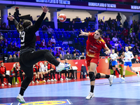 Lorena Gabriela Ostase is in action during the Romania vs. Czechia match at the Women's EHF EURO 2024, in Debrecen, Hungary, on November 29,...