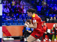 Lorena Gabriela Ostase is in action during the Romania vs. Czechia match at the Women's EHF EURO 2024, in Debrecen, Hungary, on November 29,...