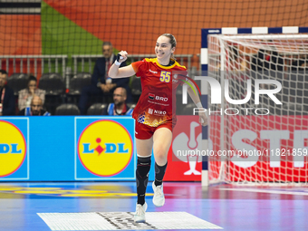 Oana Doina Bors participates in the match between Romania and Czechia during the Women's EHF EURO 2024 in Debrecen, Hungary, on November 29,...