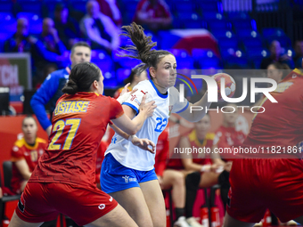 SUSTACKOVA Marketa is in action during the Romania vs. Czechia match at the Women's EHF EURO 2024 in Fonix Arena, Debrecen, on November 29,...