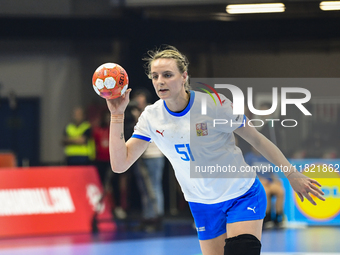 Marketa Jerabkova is in action during the Romania vs. Czechia match at the Women's EHF EURO 2024 in Fonix Arena, Debrecen, on November 29, 2...