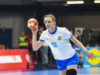 Marketa Jerabkova is in action during the Romania vs. Czechia match at the Women's EHF EURO 2024 in Fonix Arena, Debrecen, on November 29, 2...