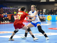 Marketa Jerabkova is in action during the Romania vs. Czechia match at the Women's EHF EURO 2024 in Fonix Arena, Debrecen, on November 29, 2...