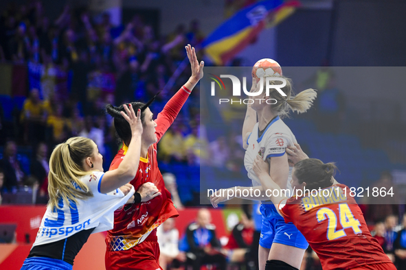 Marketa Jerabkova is in action during the Romania vs. Czechia match at the Women's EHF EURO 2024 in Fonix Arena, Debrecen, on November 29, 2...