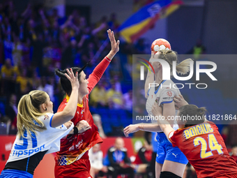 Marketa Jerabkova is in action during the Romania vs. Czechia match at the Women's EHF EURO 2024 in Fonix Arena, Debrecen, on November 29, 2...