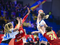 Marketa Jerabkova is in action during the Romania vs. Czechia match at the Women's EHF EURO 2024 in Fonix Arena, Debrecen, on November 29, 2...