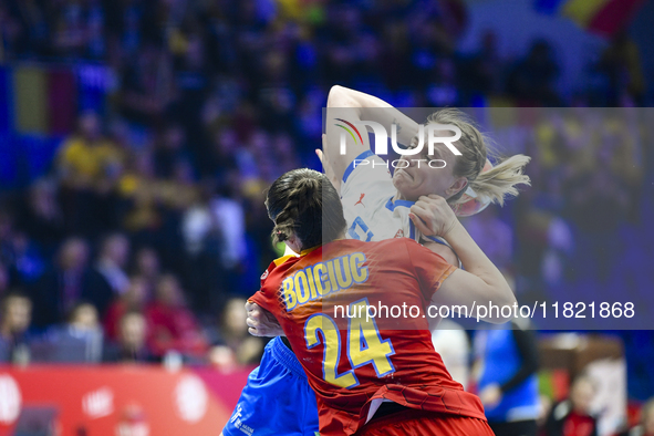 Marketa Jerabkova is in action during the Romania vs. Czechia match at the Women's EHF EURO 2024 in Fonix Arena, Debrecen, on November 29, 2...