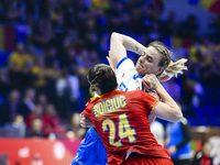 Marketa Jerabkova is in action during the Romania vs. Czechia match at the Women's EHF EURO 2024 in Fonix Arena, Debrecen, on November 29, 2...