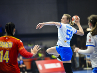 Marketa Jerabkova is in action during the Romania vs. Czechia match at the Women's EHF EURO 2024 in Fonix Arena, Debrecen, on November 29, 2...